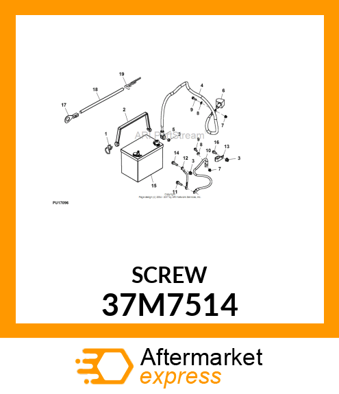 SCREW, SLFTPG, METRIC THD, HEX WSHR 37M7514