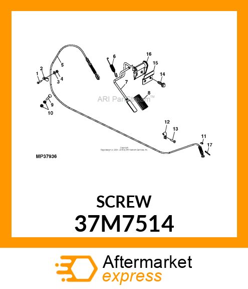 SCREW, SLFTPG, METRIC THD, HEX WSHR 37M7514