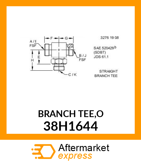 BRANCH TEE,O 38H1644