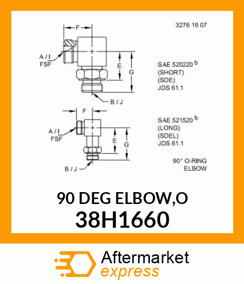 90 DEG ELBOW,O 38H1660