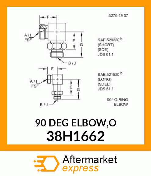 90 DEG ELBOW,O 38H1662