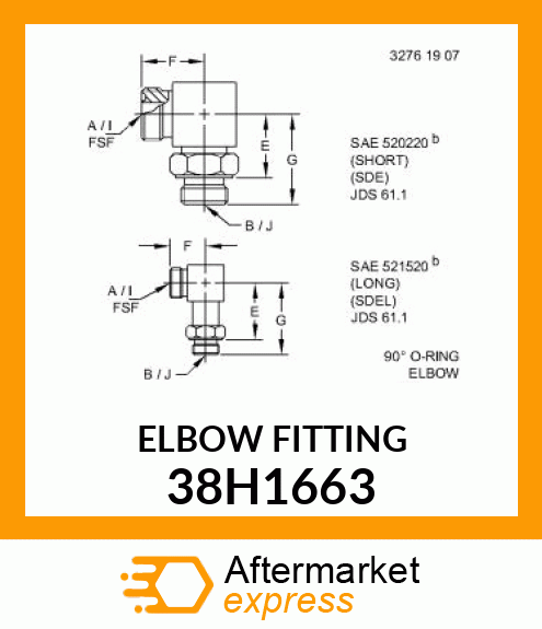 90 DEG ELBOW,O 38H1663