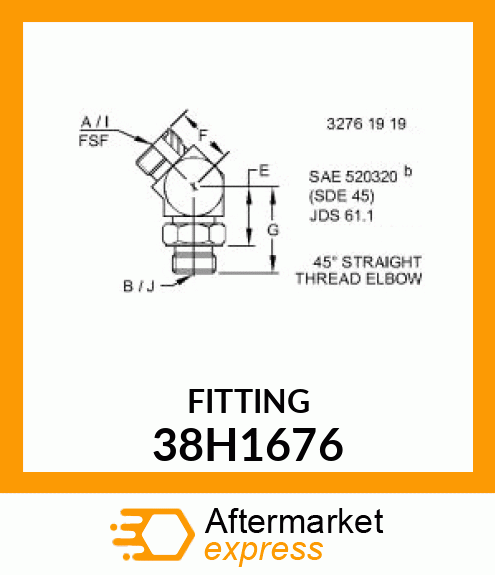 45 DEG STRAIGHT THREAD,O 38H1676