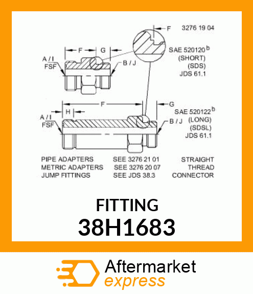 STRAIGHT THREAD CONNECTOR SHORT,O 38H1683