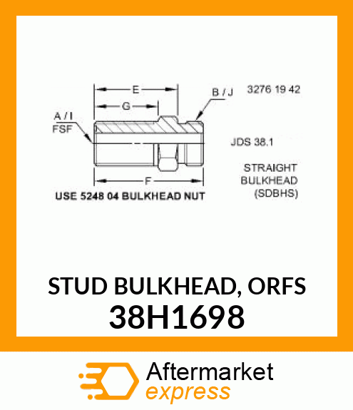 STUD BULKHEAD, ORFS 38H1698