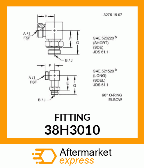 90 DEG ELBOW,O 38H3010