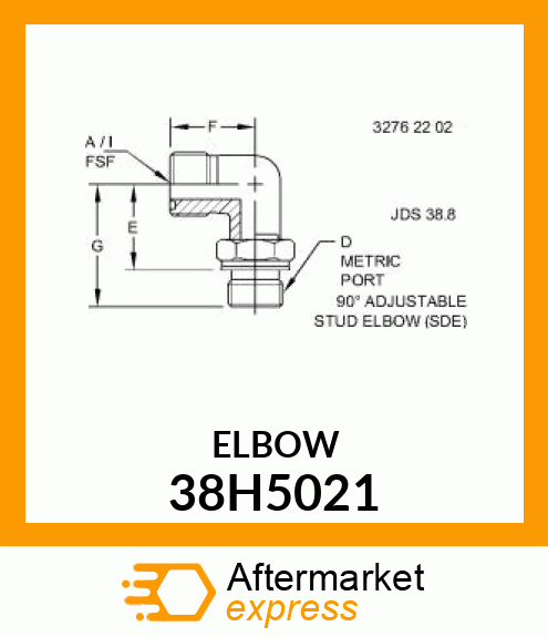 ADJ STUD ELBOW (SDE), ORFS 38H5021