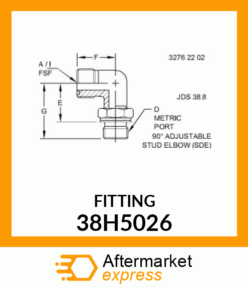 ADJ STUD ELBOW (SDE), ORFS 38H5026