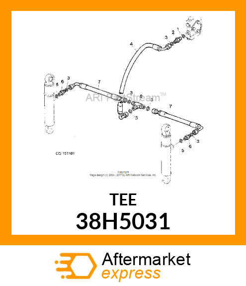 UNION TEE (T), ORFS 38H5031