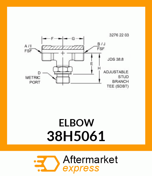 ADJ STUD BRANCH TEE (SDBT), ORFS 38H5061