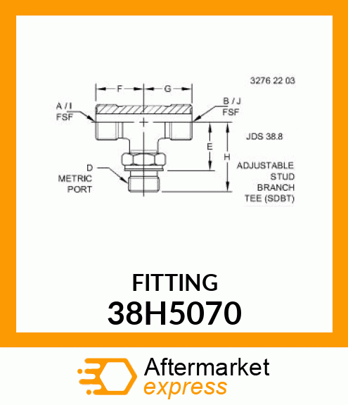 ADJ STUD BRANCH TEE (SDBT), ORFS 38H5070