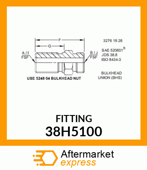 BULKHEAD UNION,(BHS) 38H5100