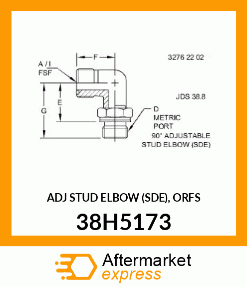 ADJ STUD ELBOW (SDE), ORFS 38H5173