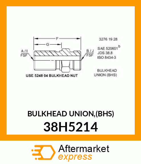 BULKHEAD UNION,(BHS) 38H5214