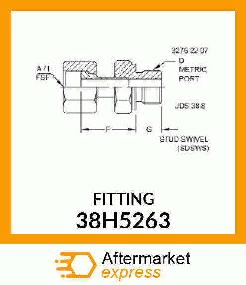 STUD STRAIGHT SWIVEL, ORFS (SDSWS) 38H5263