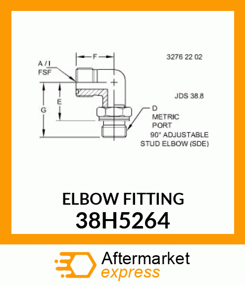 ADJ STUD ELBOW (SDE), ORFS 38H5264