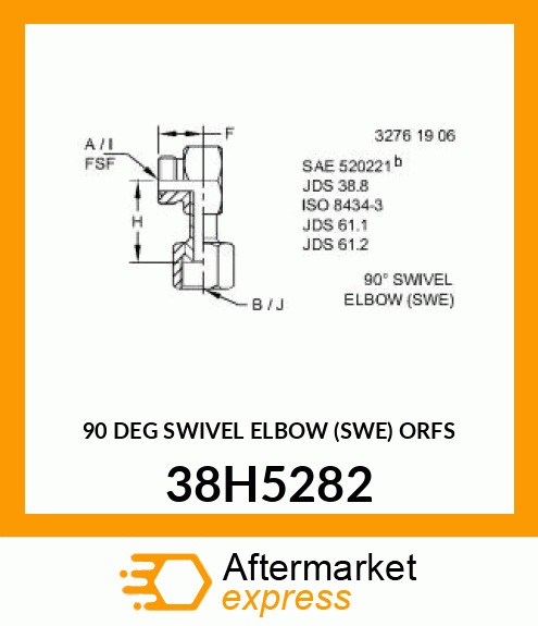 90 DEG SWIVEL ELBOW (SWE) ORFS 38H5282