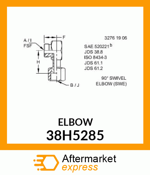 90 DEG SWIVEL ELBOW (SWE) ORFS 38H5285