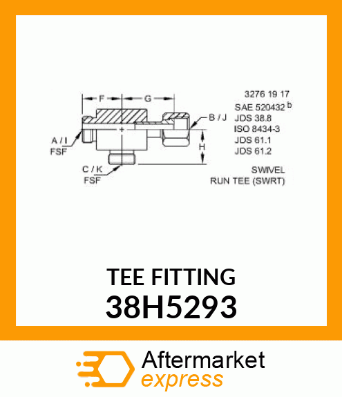 SWIVEL RUN TEE (SWRT), ORFS 38H5293