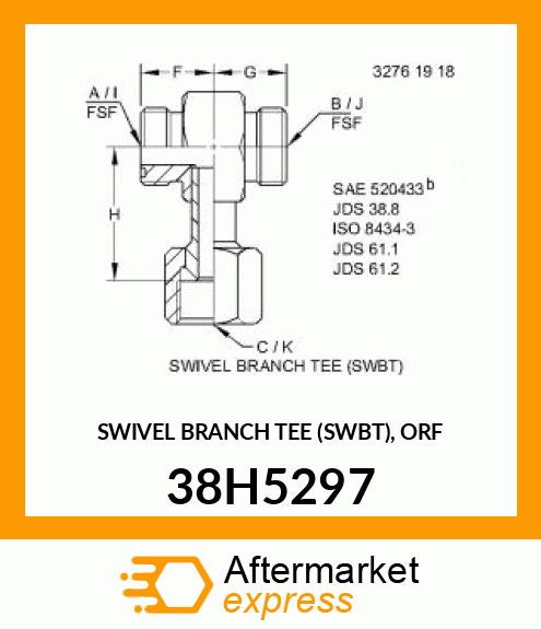 SWIVEL BRANCH TEE (SWBT), ORF 38H5297