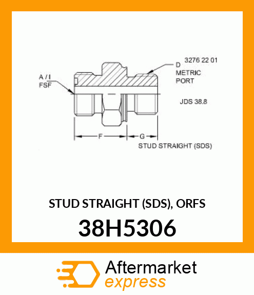 STUD STRAIGHT (SDS), ORFS 38H5306