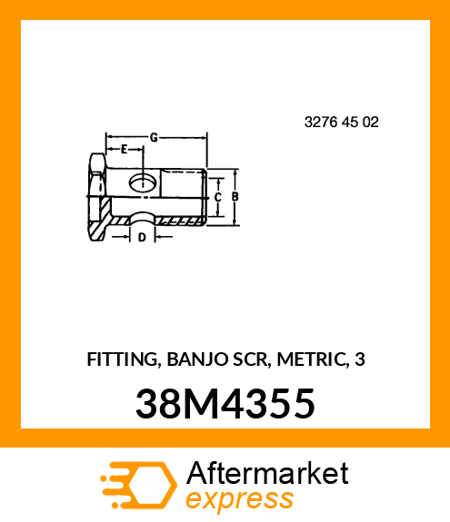 FITTING, BANJO SCR, METRIC, 3 38M4355