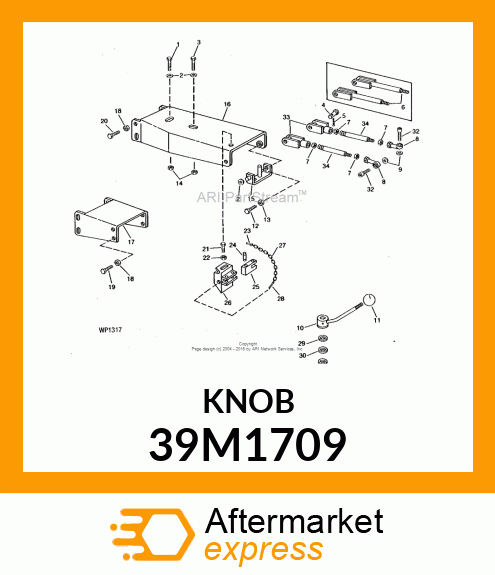 KNOB, METRIC, SPHERICAL, THREADED 39M1709