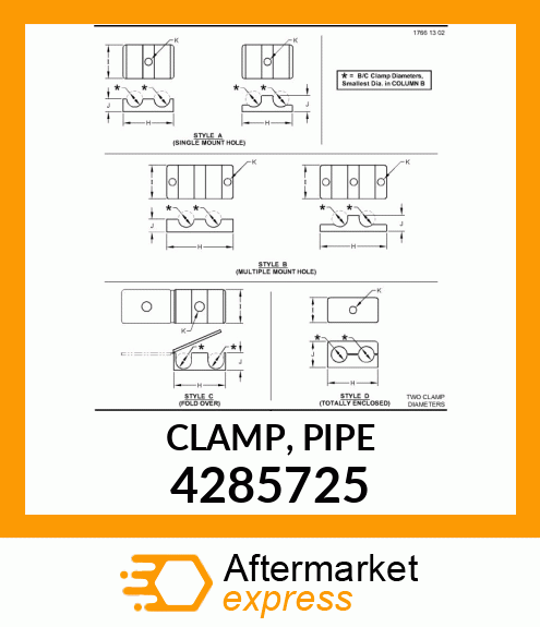 CLAMP, PIPE 4285725