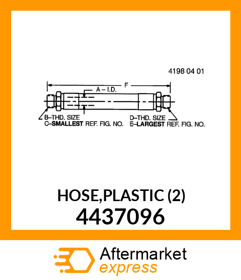 HOSE,PLASTIC (2) 4437096