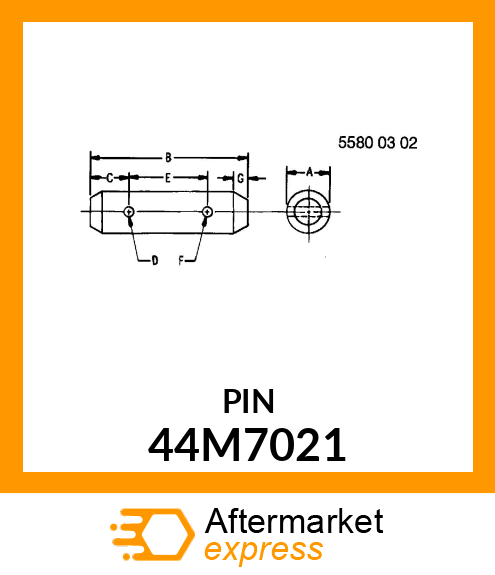 PIN, DRILLED, TWO HOLE CHAMFERED 44M7021