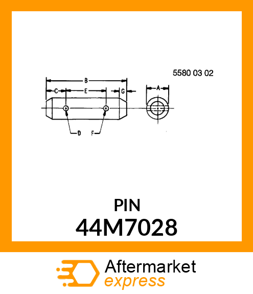 PIN, DRILLED, TWO HOLE CHAMFERED 44M7028