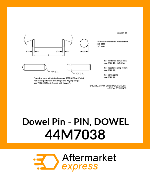 PIN, DOWEL 44M7038