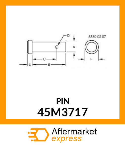 PIN, DRILLED, SAE CLEVIS HEAD 45M3717