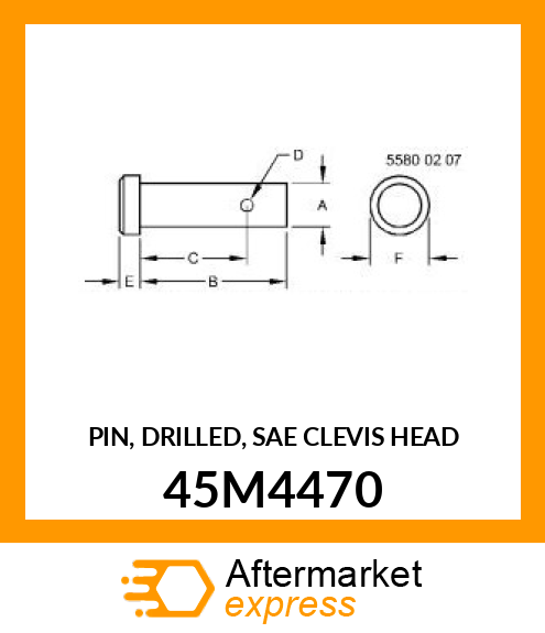 PIN, DRILLED, SAE CLEVIS HEAD 45M4470