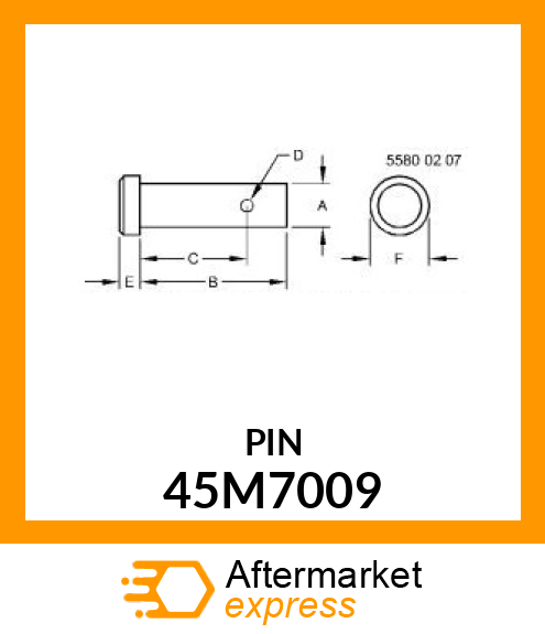 PIN, DRILLED, SAE CLEVIS HEAD 45M7009