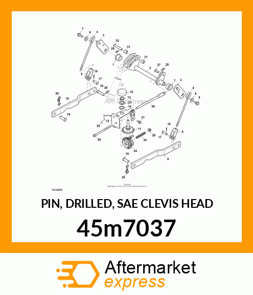 PIN, DRILLED, SAE CLEVIS HEAD 45m7037