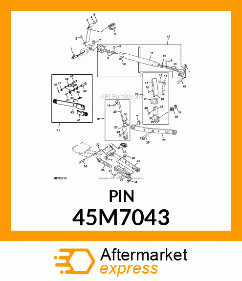 PIN, DRILLED, SAE CLEVIS HEAD 45M7043