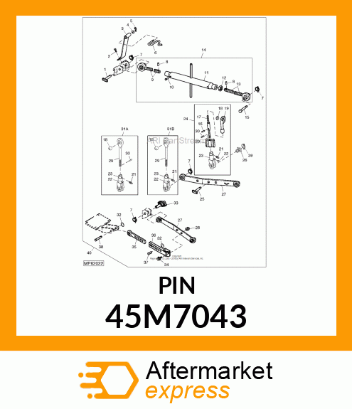 PIN, DRILLED, SAE CLEVIS HEAD 45M7043