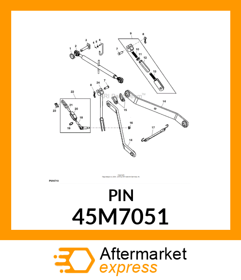 PIN, DRILLED, SAE CLEVIS HEAD 45M7051