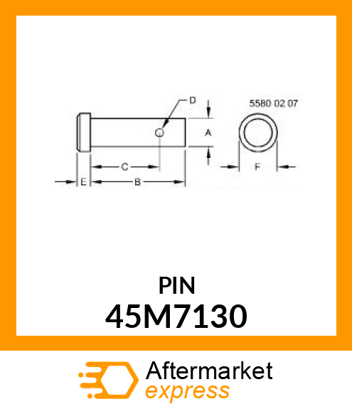 PIN, DRILLED, SAE CLEVIS HEAD 45M7130