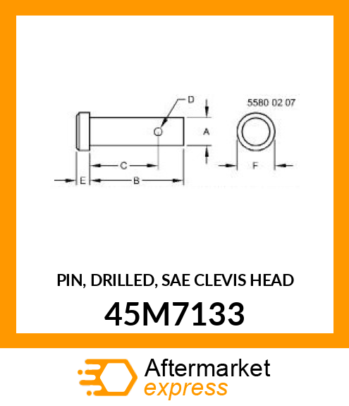 PIN, DRILLED, SAE CLEVIS HEAD 45M7133