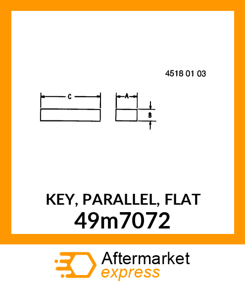 KEY, PARALLEL, FLAT 49m7072