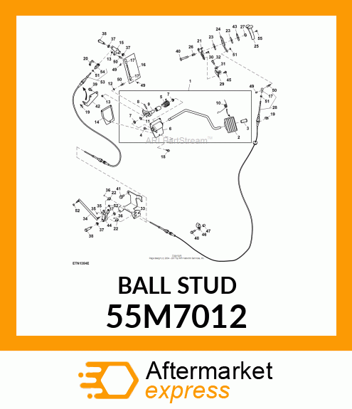 BALL, STUD, METRIC, THREADED 55M7012