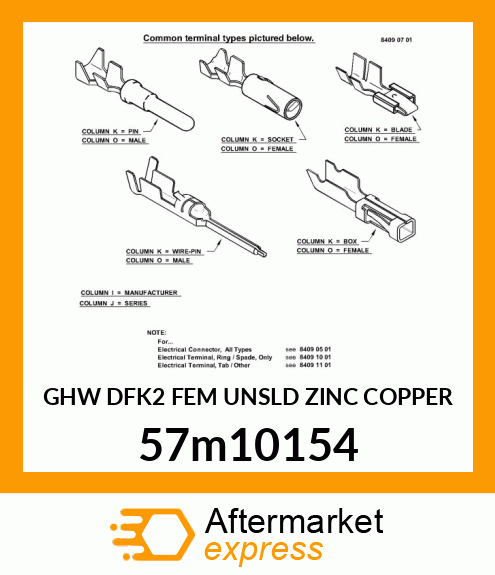 GHW DFK2 FEM UNSLD ZINC COPPER 57m10154