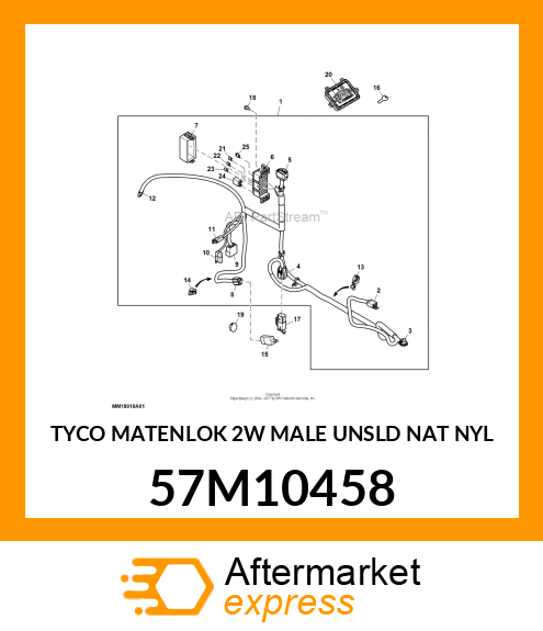 TYCO MATENLOK 2W MALE UNSLD NAT NYL 57M10458