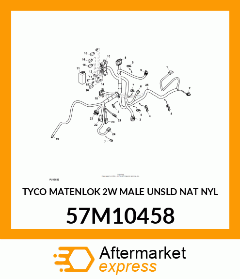 TYCO MATENLOK 2W MALE UNSLD NAT NYL 57M10458