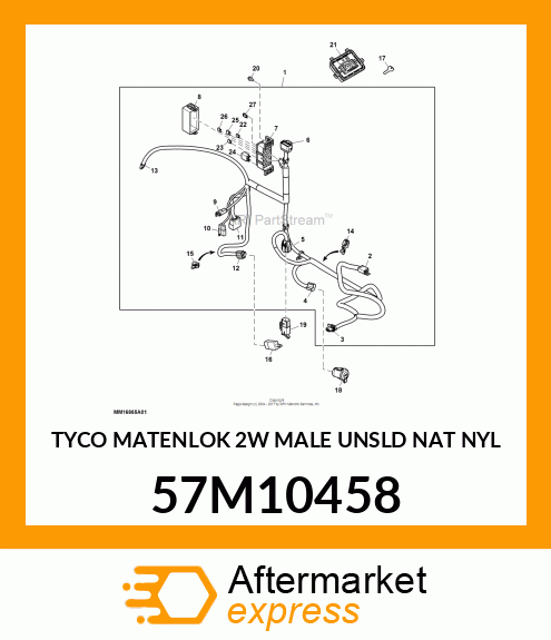 TYCO MATENLOK 2W MALE UNSLD NAT NYL 57M10458