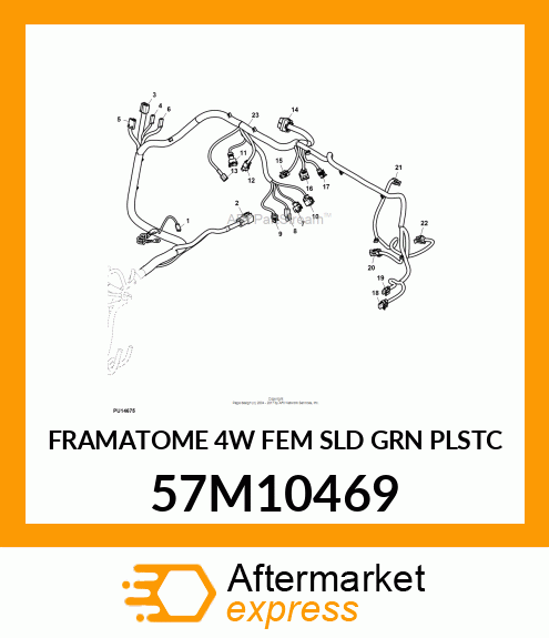 FRAMATOME 4W FEM SLD GRN PLSTC 57M10469