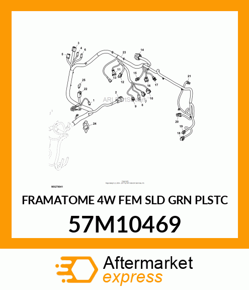 FRAMATOME 4W FEM SLD GRN PLSTC 57M10469