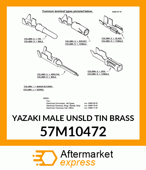 YAZAKI MALE UNSLD TIN BRASS 57M10472